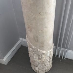 Travertine lamp holder